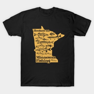 Hooked on Minnesota Fishing - Vintage MN Sportsman Souvenir T-Shirt